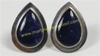 Sterling Silver Raindrop Shaped Blue Stone