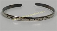 Sterling Silver "A sister is a forever friend"