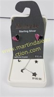 Sterling Moon & Star Set W/ Earrings