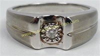 Sterling Silver Diamond & Lattice Back Ring