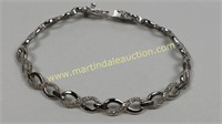 Sterling Silver Diamond Infinity Link Bracelet
