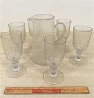 SUBSTANTIAL WATER PITCHER AND GLASSES