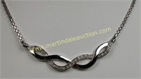 Sterling Silver Diamond Infinity Fixed Chain