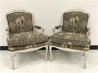 Pair of Upholstered Safari Chairs