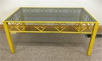 WROUGHT IRON GLASS TOP COFFEE TABLE
