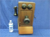 antique crank wall telephone - 5 bar