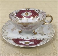 FOOTED PORCELAIN CUP & SAUCER