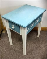 TURQUOIS STENCILED END TABLE