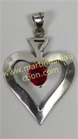 Sterling Silver Ruby Heart Pendant