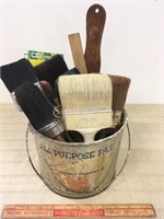 VINTAGE PAIL AND PAINT BRUSHES