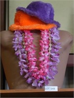 Colorful Hats, Leis, & Shell Necklace