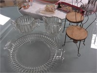 Sm Wire Chairs & Glass Dish w/Cream & Sugar