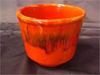 Small USA Orange Glazed Pot