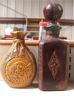 Italian Leather Wrapped Glass Decanter & Tequila
