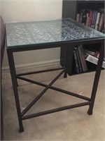 Iron and Glass End Table