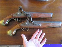 pair of older dueling pistols - black powder