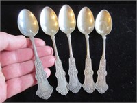 5 antique sterling spoons - 3.38 tr.oz - fancy