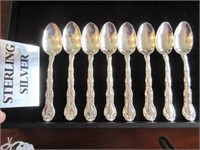 8 alvin sterling spoons - 7.63 tr.oz