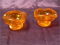 Orange Glass Rose Bowls