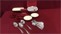 Group of Various Red Bakeware, Dishes,