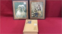 2 Framed Indian Pictures-One Published by Burkley