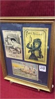 Framed of 3 Old Trade Cards