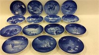 Set of 15 B&G Denmark Porcelain Plates 1963-1977