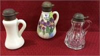 Lot of 3 Vintage Syrup Pitchers Including