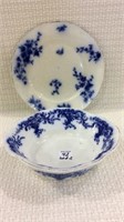 Pair of Flo Blue PIeces Including 9 Inch Plate