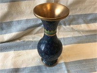 CLOISONNE & BRASS VASE