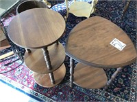 2 WOODEN PLANT STANDS