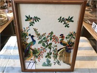 VINTAGE HAND DOME CROSS STITCHED PICTURE