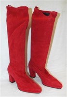 Escada Made In Italy Red Suede Boots