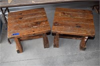 2 RUSTIC END TABLES ! B-5