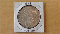 1 Morgan silver dollar 1878