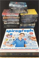 Spirograph and Assortment of DVDs