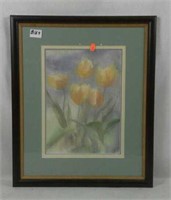 Artwork of tulips beautifully framed