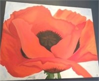 Acrylic Painting of Poppy on Artist Canvas