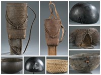 8 Asian/ Indonesian objects. 20th century.