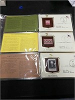 Collection of 9 sheets of 6 commemorative stamps