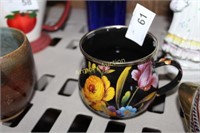 FLORAL DECORATED ENAMEL CUP