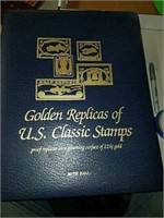 Golden replicas of United States classic stamps