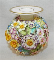 English Porcelain Floral Candle Stick