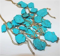 Ornate Turquoise Bib Necklace