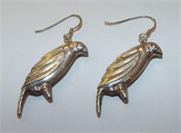 Pair Of Sterling Silver Parrot Earrings