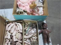 Old Doll, Doll Parts & Clothes, Shoes etc.