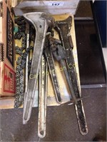 LOT  7 ASST. CHAIN WRENCHES + 1 ON FLOOR