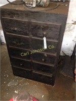 10 DRAWER WOOD CABINET