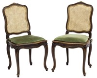 (2) FRENCH LOUIS XV STYLE CANED SIDECHAIRS, 20TH C