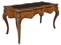 LOUIS XV STYLE MOUNTED PARQUETRY INLAID DESK